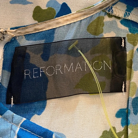 Reformation x camille Rowe Nevada Floral Mini Dress blue green 33779 - Picture 8 of 11